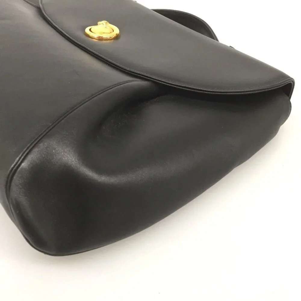 Cartier Panthere Brief Case Bag Leather Gold Hardware Black